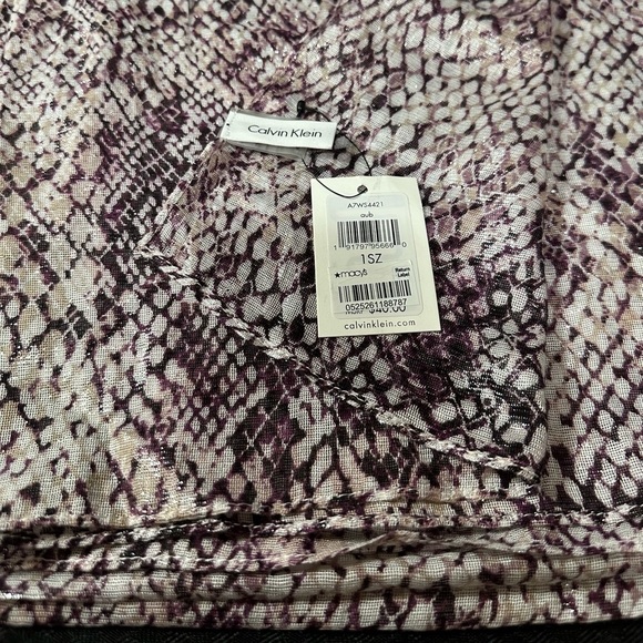 Calvin Klein Scarf Purple and Pink With Gray New With Tags - Picture 6 of 7